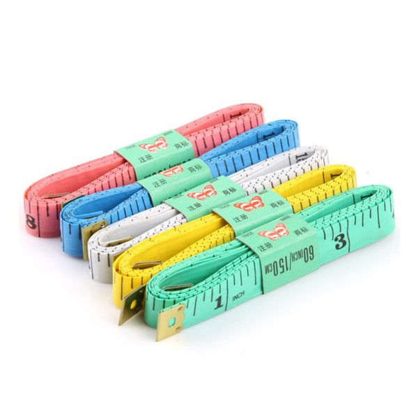 Hot New Portable Colorful Body Measuring Ruler Plastic Tailor Tape 1.5M Sewing Measuring Tape W9698