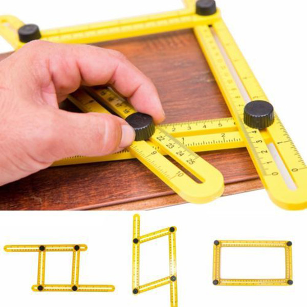 Angle Measure Four-Sided Ruler Measuring Instrument Angle-izer Template Tool Angleizer Mechanism Slides For Handymen Builders Craftsmen