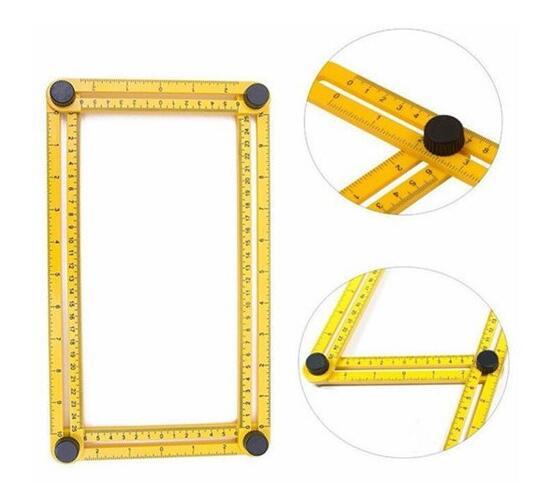 Multi-Angle Measuring Ruler Angle Izer Tools Four Folding Plastic Ruler Measuring Instrument Great Template for All Surfaces