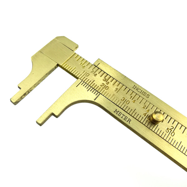 YIKODA 0-100mm Vernier Caliper Portable mini Vintage Copper Micrometer Dial Caliper with Double Scale Measuring Tools