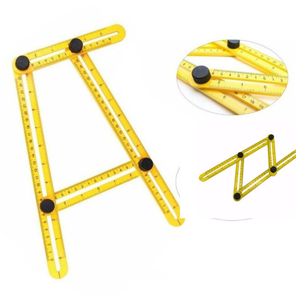 Four colors Multi-Angle Measuring Plastic ruler Angle Izer Tools Four angle ruler Movable folding Ruler IA518