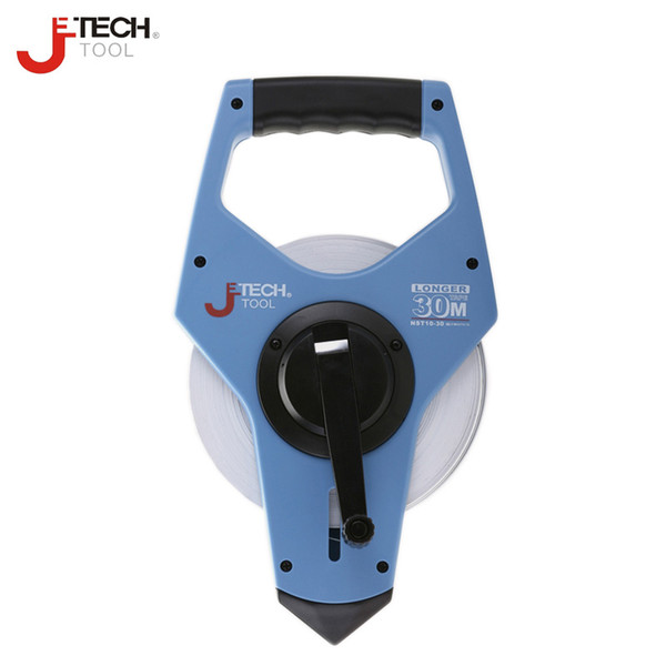 Jetech durable 30m 50m metric scale open reel long steel tape measuring measurement ruler tools with nylon coating