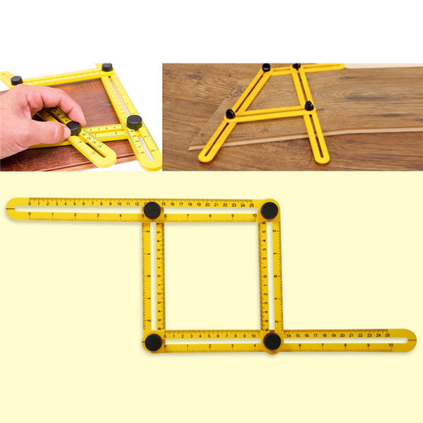 Practical Multifunctional Four Folding Plastic Ruler Metric Scale Measuring Angle Ruler With Durablity and Flexibility MOQ;100PCS