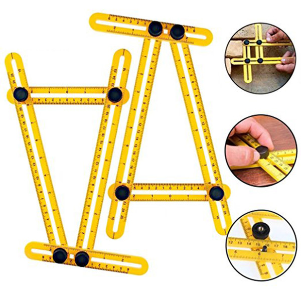 Multi Angle Measuring Ruler, Template Measurement Tool for All Angles & Shapes,Multi Functional Ruler Best for Craftsmen Handymen Builders