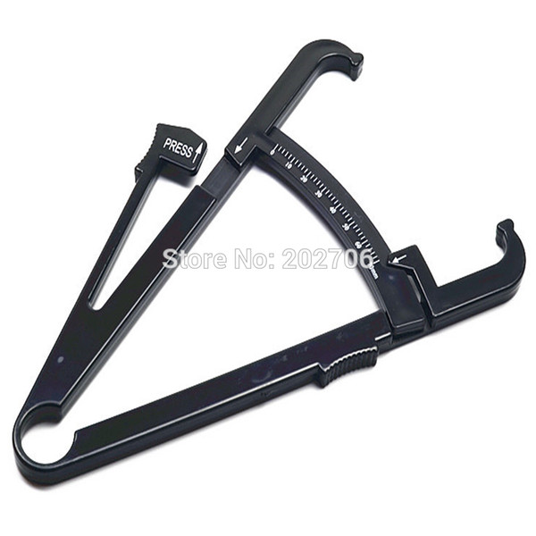 black color Skinfold Caliper Body Fat Caliper, Tape Measure + Men's & Women's Chart