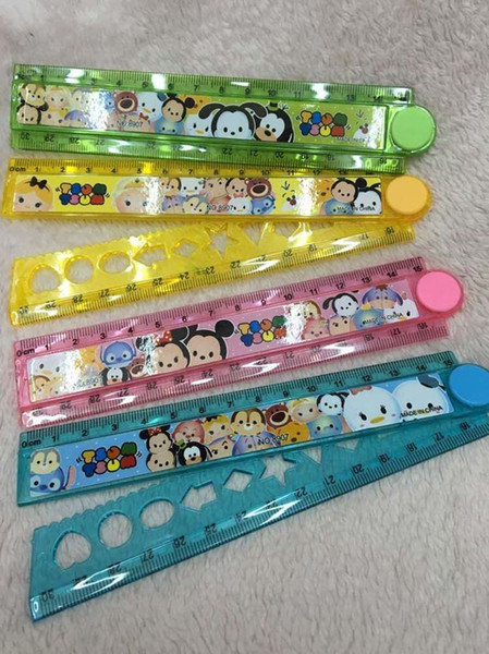 Hot!80pcs/2Box 30 Cm Cartoon Tsum Plastic Folding Rulers Drawing Student Children Stationery School Supplies Gift For Kids