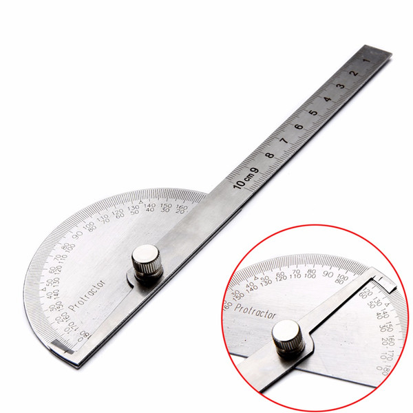 1pc Stainless Steel Protractor Finder Rotary Ruler 180 Degree 198x53x14mm For Woodworking Measuring Tool