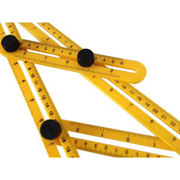 best wholesale Multi-Angle Multifunctional folding ruler Angle Izer Tools Four Folding Plastic Ruler Measuring Instrument Great Template