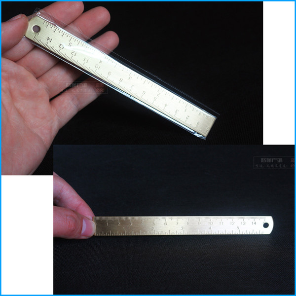 15cm / 5.5Inch Brass Ruler, Vintage Brass Handy Straight Ruler / Metal Copper Bookmark / Cm Inch Dual Scales 150mm