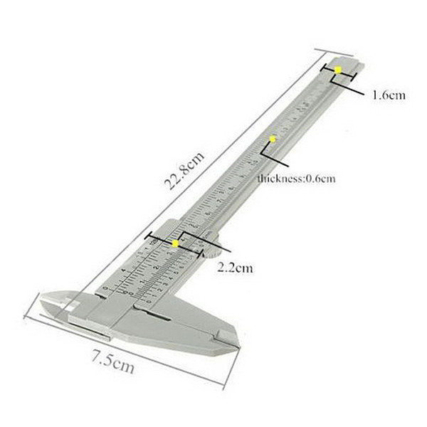 1 Piece Gray 150 mm Mini Plastic Sliding Vernier Caliper Gauge Measure Tool Ruler