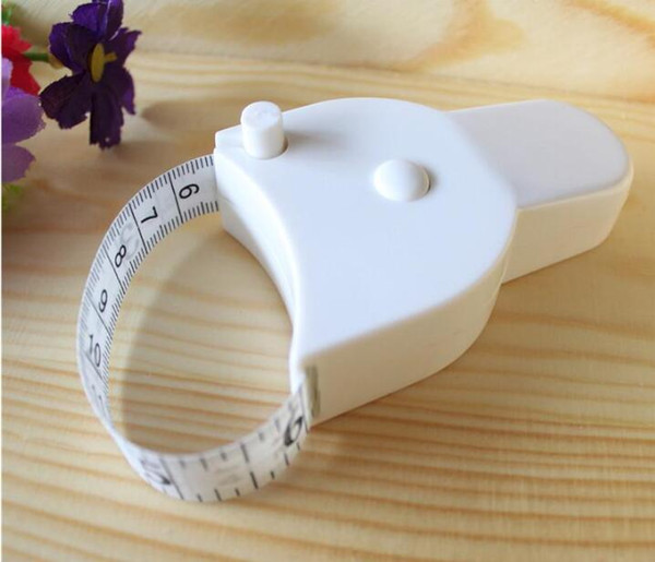 Hot selling Fitness Accurate Body Fat Caliper Measuring Body Tape Ruler Measure Mini Cute Tape Measure White