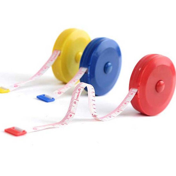 10pcs Free shipping Convenient and practical retractable tape measure plastic tape measure clothing feet soft feet