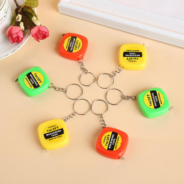 Small 1 meters tape Keychain portable measuring ruler hardware tools mini steel tape measuring ruler