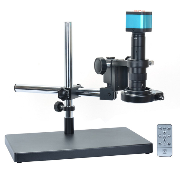 HAYEAR 14MP HDMI Microscope Camera Kit For Industry Lab PCB USB Output TF Card Video Recorder +180X C-mount Lens + Big Stereo Stand +144 LE