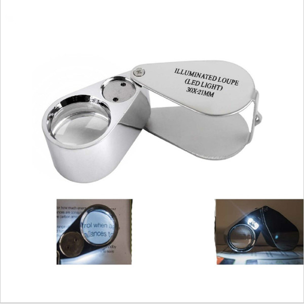 Free Shipping Jewelry Diamond Eye Loupe 30x21mm Magnifier Magnifying Glass Triplet Jeweler Loupe