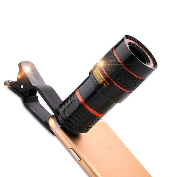 Universal Clip 8X 12X Zoom Cell Phone Telescope Lens Telephoto External Smartphone Camera Lens