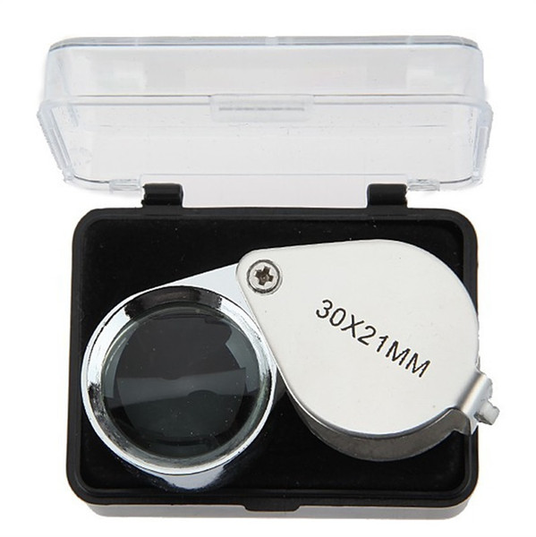 30*21MM Meatl Portable Jewelry Magnifying Glass 30X Foldable Glass Magnifier For Jewelry Making Coins Brand Antiques Tools 3 6tta Z