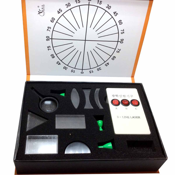 Wholesale-Physical Science Optical Experiments KIT Triangular Prism Convex Lens Concave Mirror Fisica Student's Optics Physics