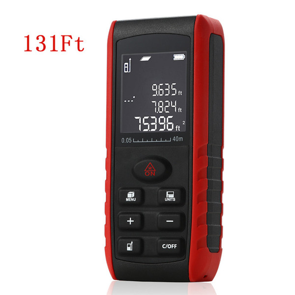 Handheld Laser Distance Meter Distance Area Volume And Pythagorean Measuring Mode With Digital Angle Sensor IP54 Water Resistance Black