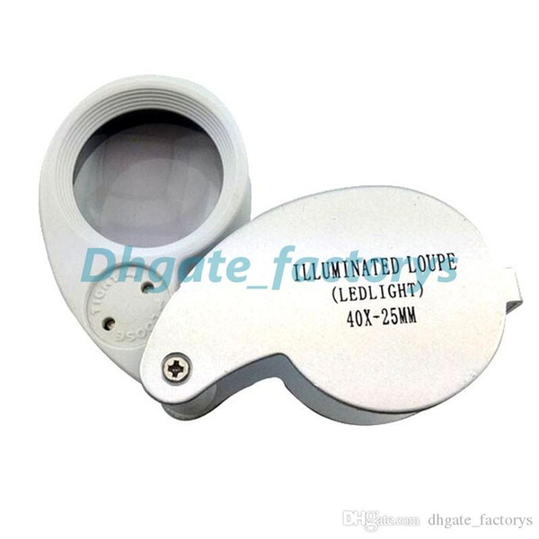 200pcs 40x 25mm Glass Magnifying Jeweler Magnifier Eye Jewelry Loupe Loop Lights Led Light Jewelry Magnifier