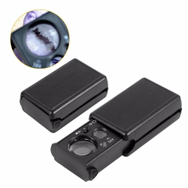 30X 60X Magnifier LED Light Jewelry Appraisal High Magnification Loupe Portable Elegant Designer Reading Microscope And Accessories 2xx ff
