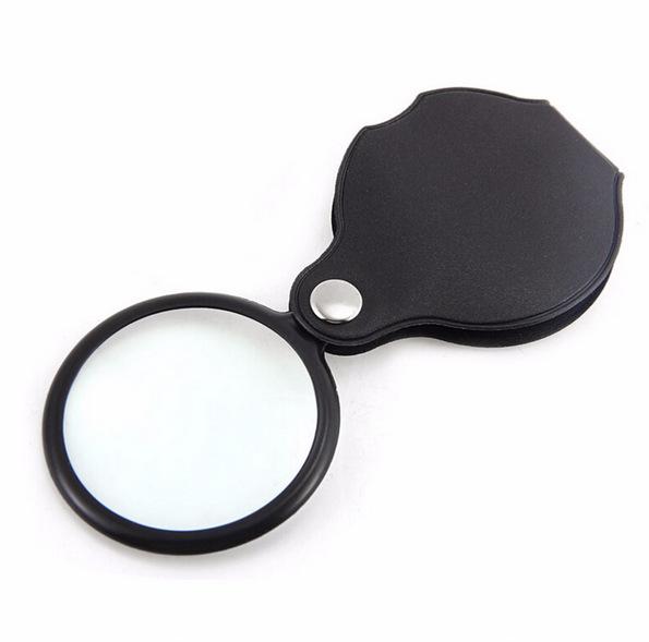 Portable Mini Black 50mm 10x Hand-Hold Reading Magnifying Magnifier Lens Glass Foldable Jewelry Loop Jewelry Loupes