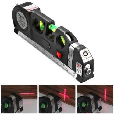 Infrared Laser Level Horizontal Vertical Cross Line Laser Tape 2.5M Metric Ruler Multipurpose Electronic Measurment Tool CCA9641 30pcs