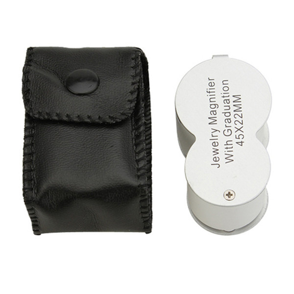 Wholesale-Durable Best Promotion Foldable 45X 22mm Scale Jeweller LED Light & UV Magnifier Magnifying Loupe Glass Loop Tool
