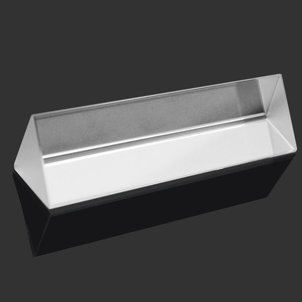 Wholesale-10cm Triple Triangular Prism Physics Optical Glass Experiment Research Light Spectrum Refraction Dispersion Students Education