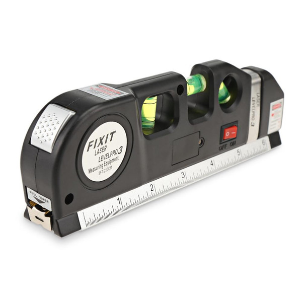 Level Pro3 Multipurpose Level Laser Horizon Vertical Ruler 8FT 250CM Button Cell Battery Powered Standard Metric Calipers Free Shipping VB