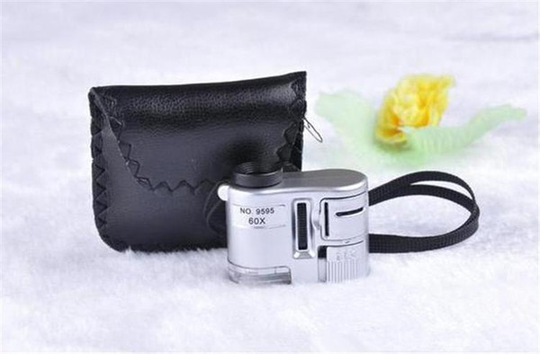 Mini Pocket 60X Microscope Magnifier Loupe With 3 LED Fluorescence Light Checking Monkey Jewelry Document hot