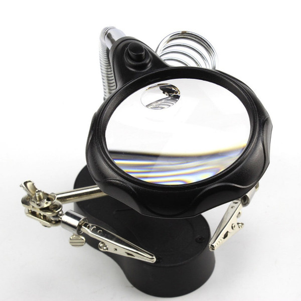 MG16129-A LED Clamp Soldering Iron Stand Helping Hands Magnifying Glass Magnifier Crocodile Clip SMD Hands Soldering Iron Stand