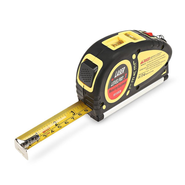 Multipurpose Laser Level Measuring 5.5m Standard And Metric Tape Ruler Tool Portable LR44 Battery Charging Tape Measures Free Shipping VB