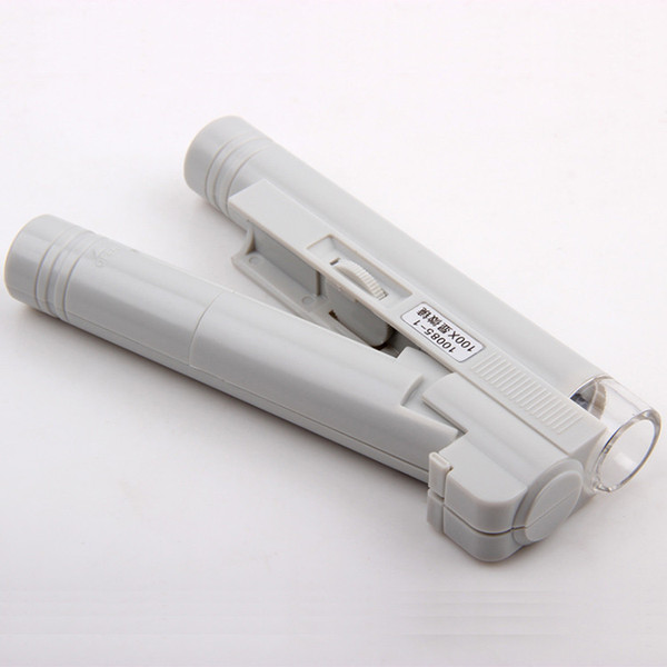 free shipping whilesale cheap Authentic 100 times magnifier with scale reading microscope with LED light source of optical glass