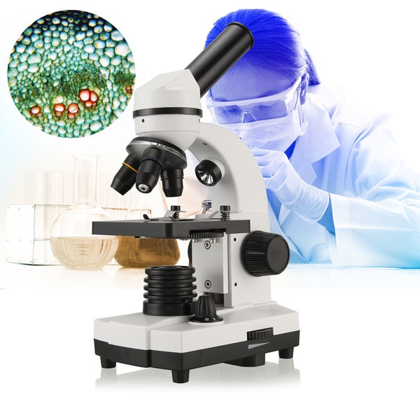 40X-640X Optics Microscopes Biological Science LED Monocular Compound Microscope