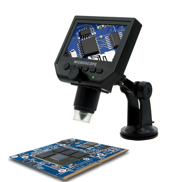 600X USB LCD Electronic Microscope Digital Video Microscope Camera 4.3 Inch HD OLED Endoscope Magnifying With LED Lights