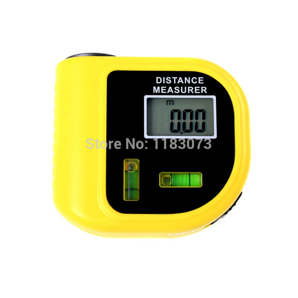 18M CP-3010 New Mini Tapeline-shaped Ultrasonic Distance Meter with Water Lever Laser Pointer Rangefinder Free Shipping