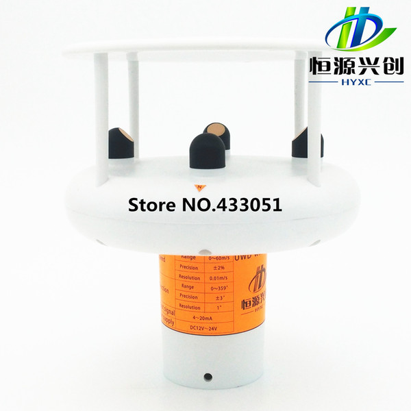 Ultrasonic wind speed and direction transducer, current signal and digital signal, power supply 12~24V DC