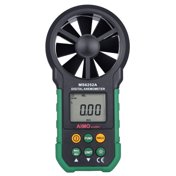 new Digital Anemometer Wind Speed AIMO Meter MS6252A Professional Air Flow Volume Measuring Meter with LCD Display Vane Anemometers