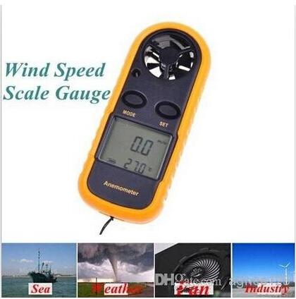 GM816 30m/s (65MPH) LCD Digital Hand-held Beaufort Wind Speed Gauge Meter Scale Anemometer Thermometer Anti-wrestling Measure top sale