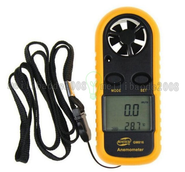 GM816 1.4 Inch LCD Handheld Pocket Digital Anemometer Wind Speed Air Flow Meter & Temperature Gauge Thermometer free shipping MYY