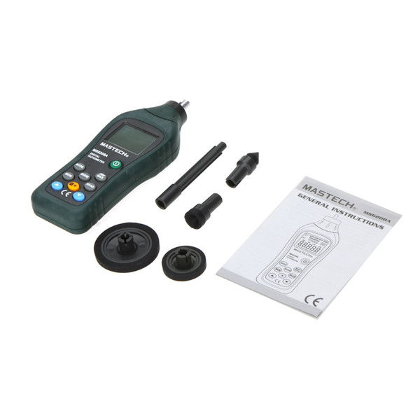 Wholesale-MASTECH MS6208A Backlight and Rotation Speed of 50-19999RPM Contact-type Digital Tachometer