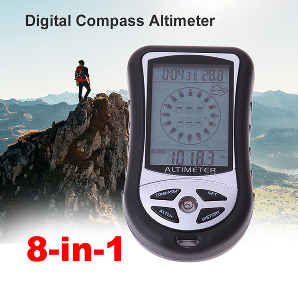 New small hand-held DS302 altimeter 8-in-1 multi-function electronic altitude barometer climbing portable compass