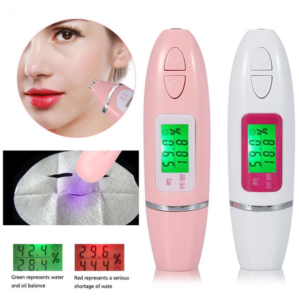 Digital Skin Moisture Tester LCD Display Precision Fluorescer Test Facial Care Moisture Water Oil Analyzer Skin Sensor Tester