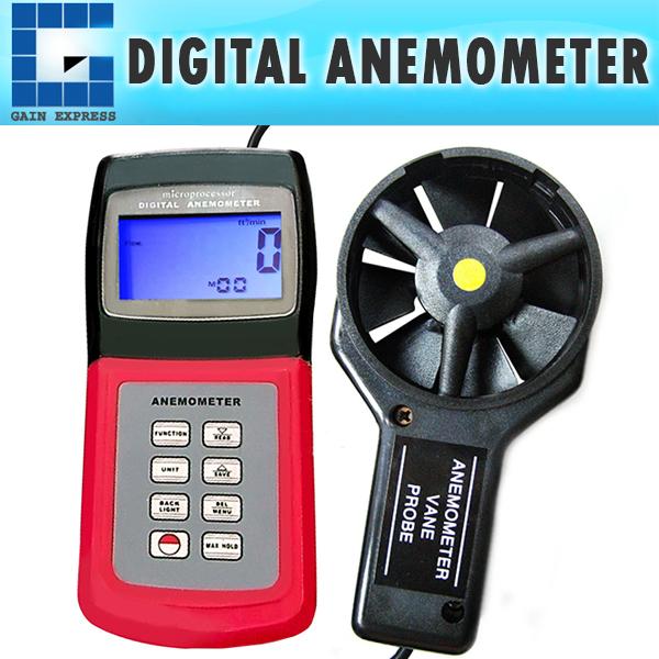 AM-4836V Digital 3-range Multi-function Thermo Anemometer, Air Speed Wind Flow Temperature Velocity Beaufort Scale, Data Collection