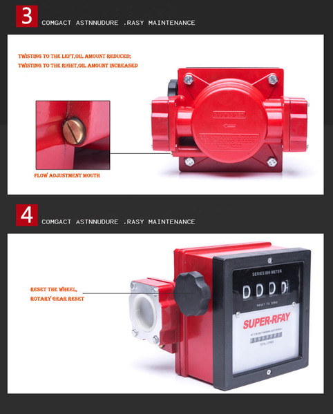 Wholesale High precision four 9999 40-150L/Min Mechanical meter with size 1''/1.5''/2'' which suit for Diesel, gasoline, kerosene