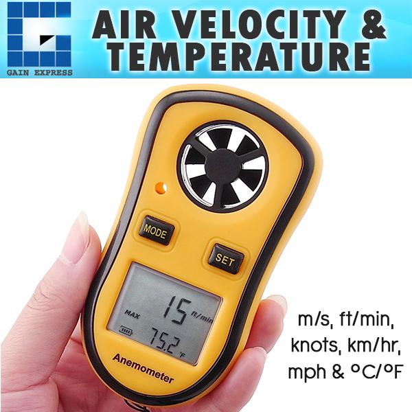 GM-8908 Digital Pocket-size Anemometer Windchill Air Wind Velocity Speed Temperature Meter Thermometer Bargraph + Built-in Rotary Vane