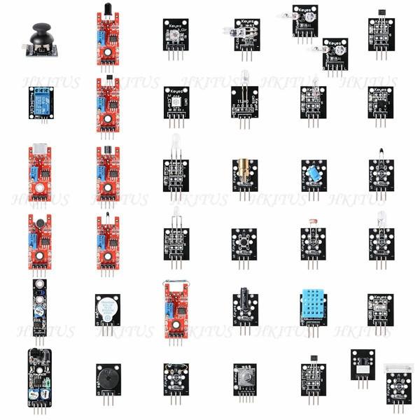 Wholesale-Wholesale High Quality 37 modules 37 in 1 sensor suite UNO sensor kit starter kit for arduino Kit DIY Free Shipping