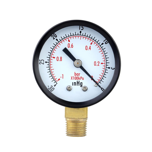 Mini Dial Air Pressure Gauge Meter Vacuum Manometer Double Scale Pressure Measuring Instruments 0~-30inHg 0~-1bar