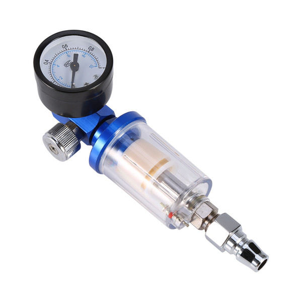 Mini Air Pressure Regulator Aluminum Alloy Spray Gun Pressure Gauge Regulator In -Line Water Trap Filter Pneumatic Tools